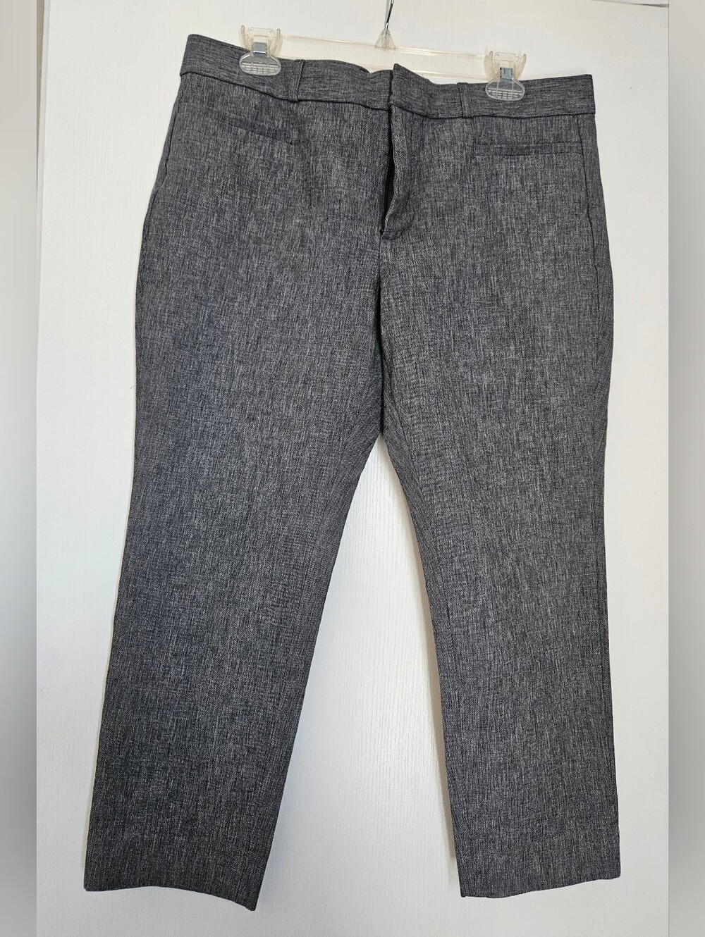 Banana Republic Sloan Textured Gray Dress Pants - Straight Ankle Fit, 14P